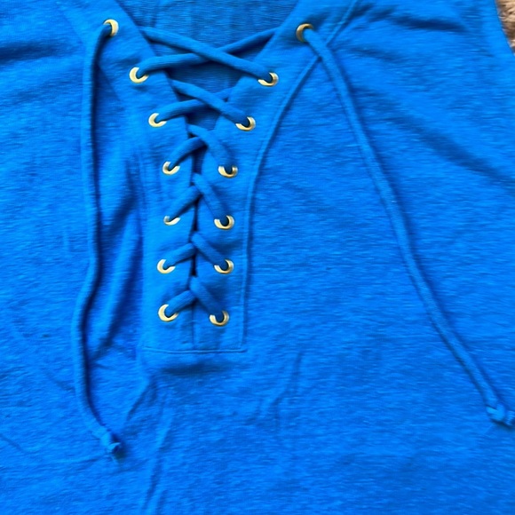 INC lace up tank Royal Blue Size M - Picture 3 of 6